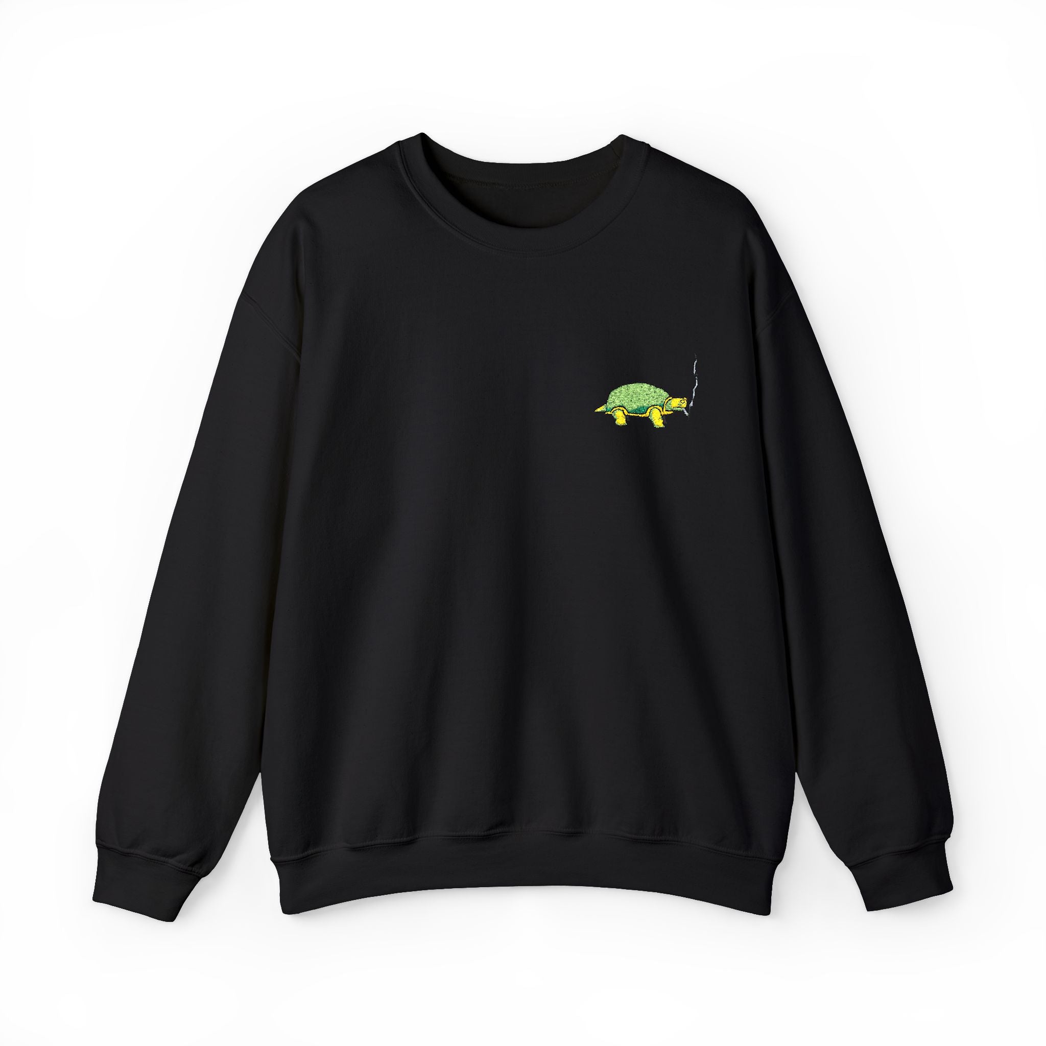 Green Turtle Illustration Sweatshirt | Small Chest Graphic