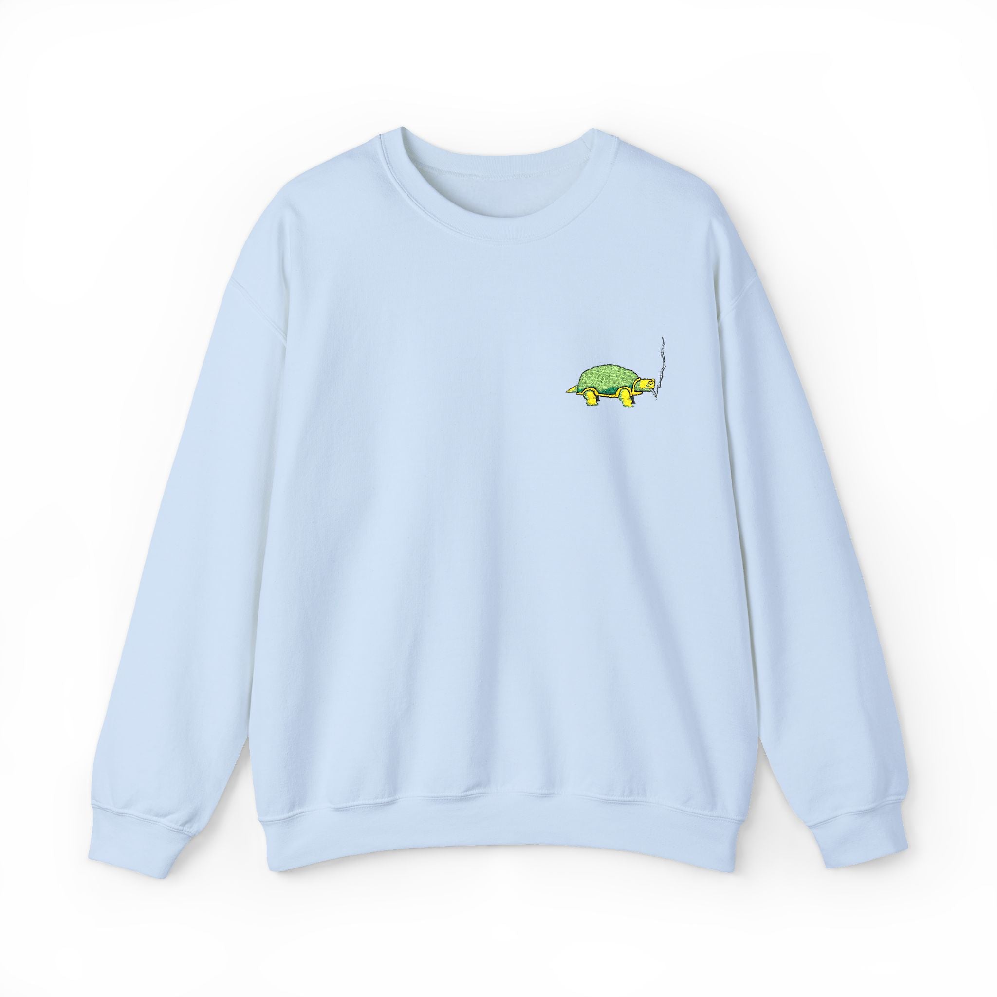 Green Turtle Illustration Sweatshirt | Small Chest Graphic