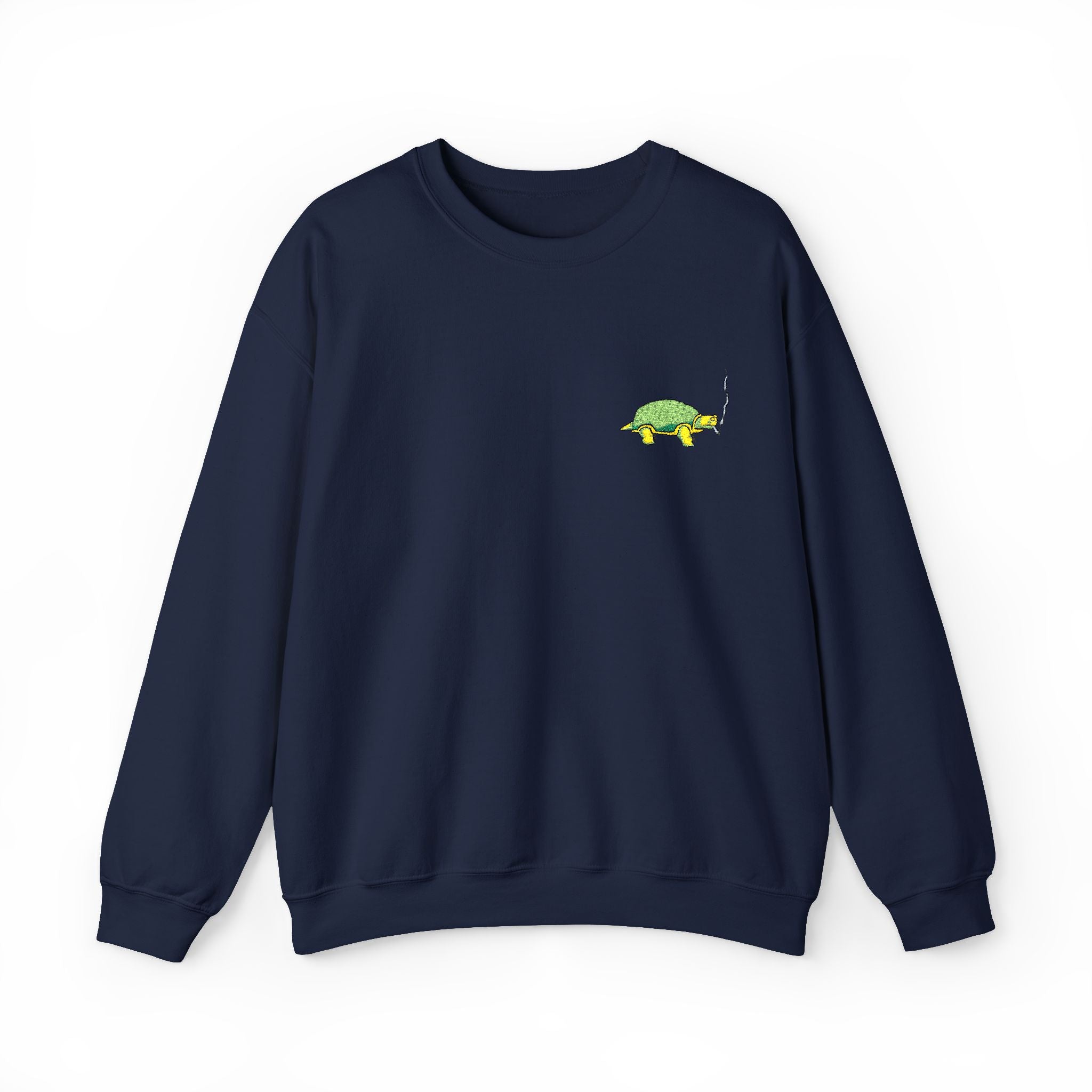 Green Turtle Illustration Sweatshirt | Small Chest Graphic