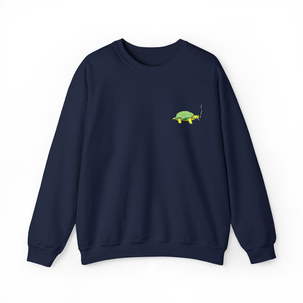 Green Turtle Illustration Sweatshirt | Small Chest Graphic