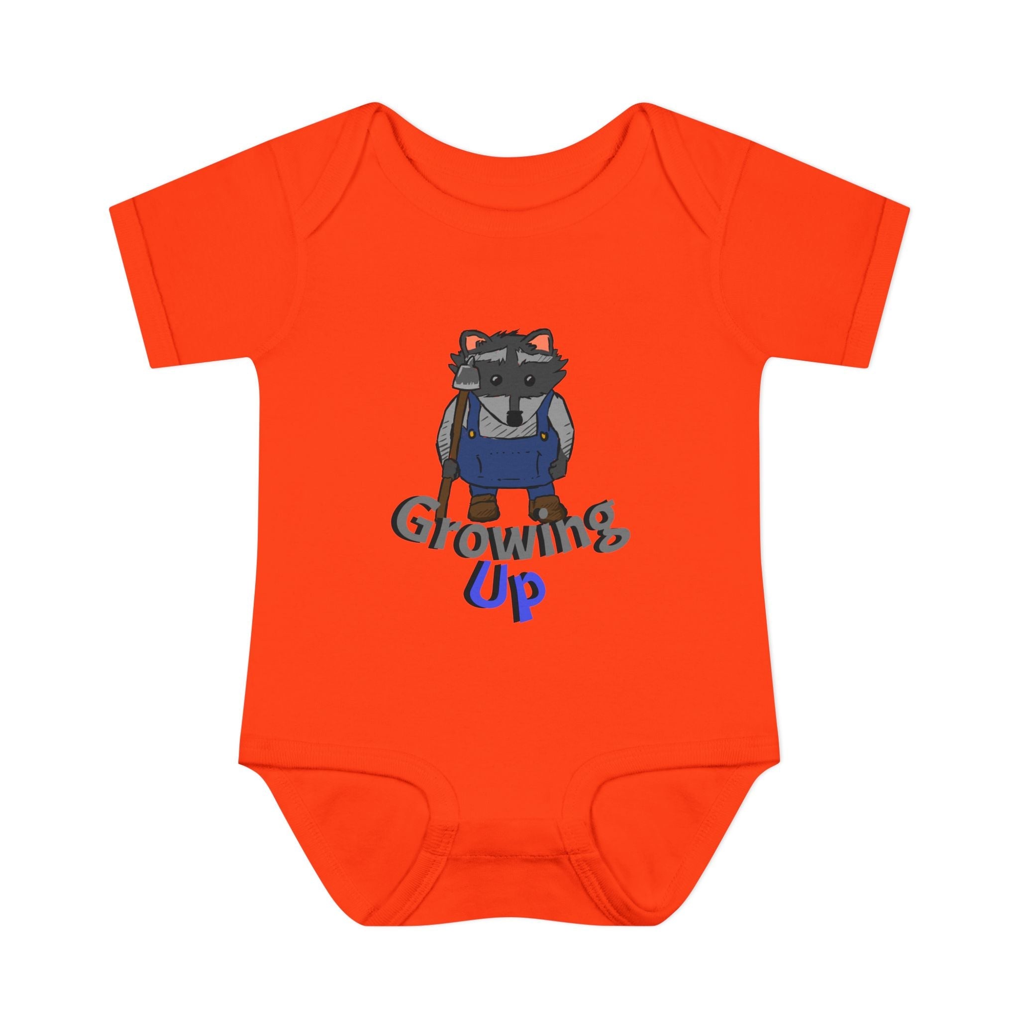 Raccoon Cartoon 'Growing Up' Infant Bodysuit | Baby Onesie