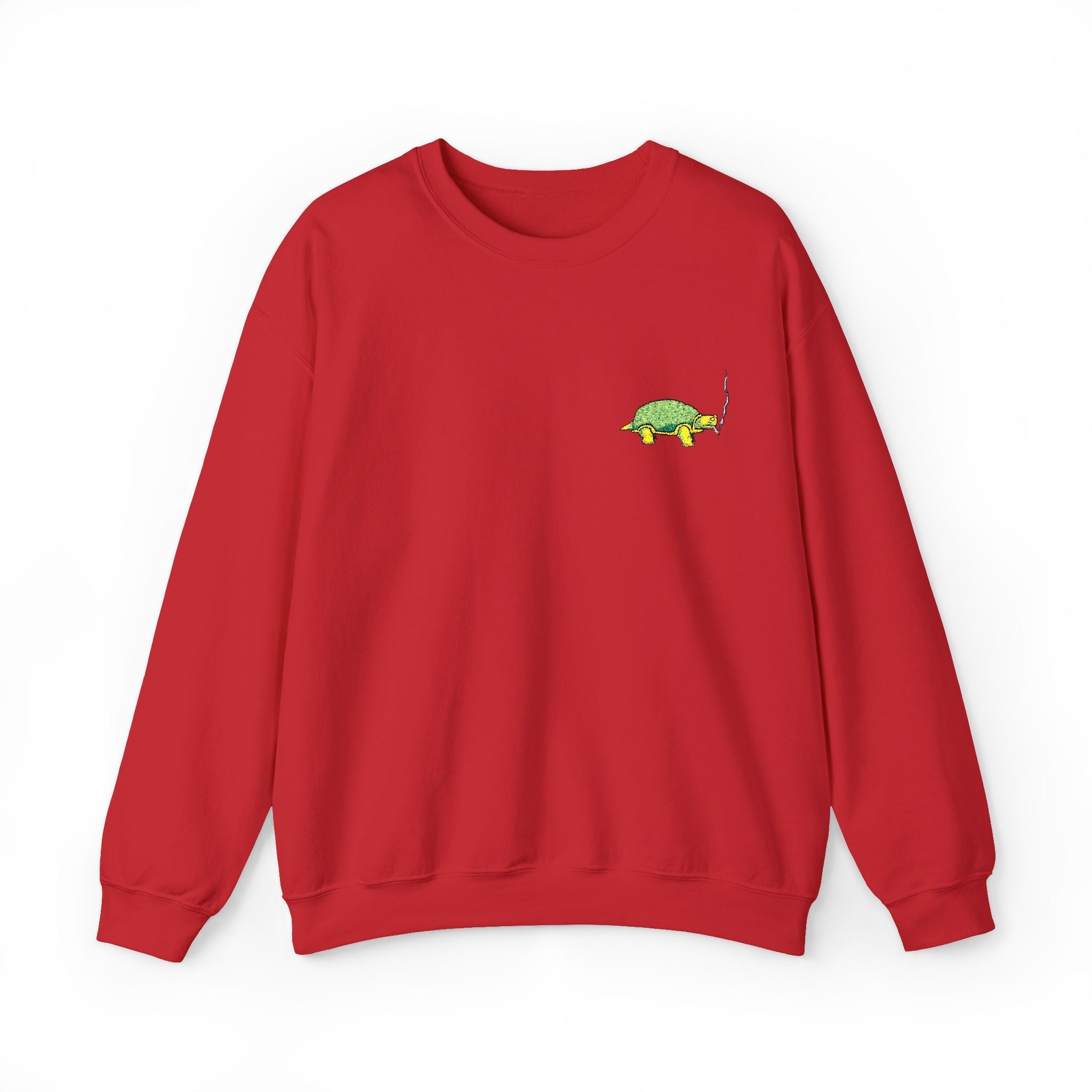 Green Turtle Illustration Sweatshirt | Small Chest Graphic