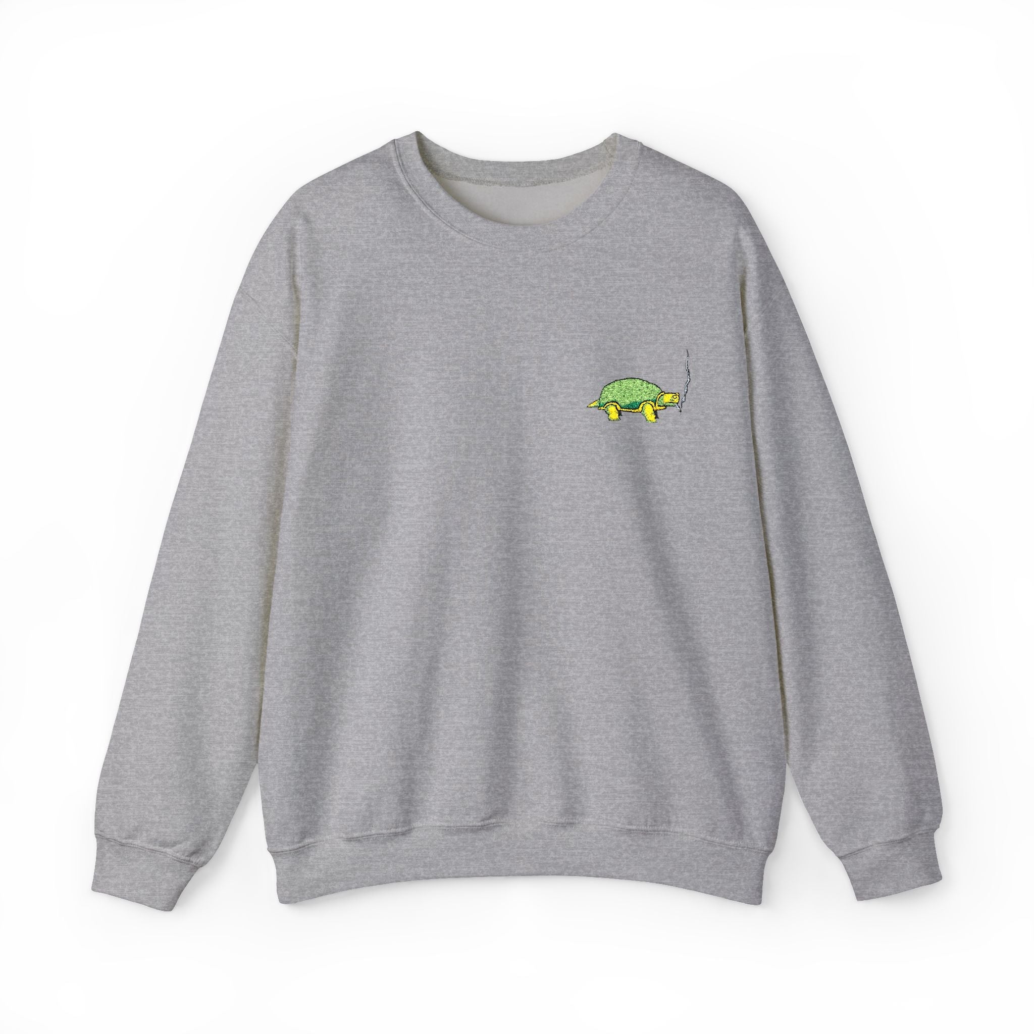Green Turtle Illustration Sweatshirt | Small Chest Graphic