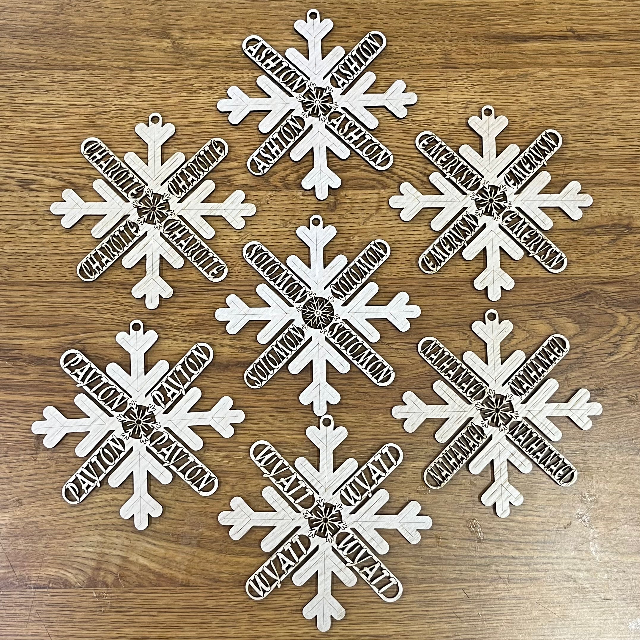 Personalized Snowflake Ornaments