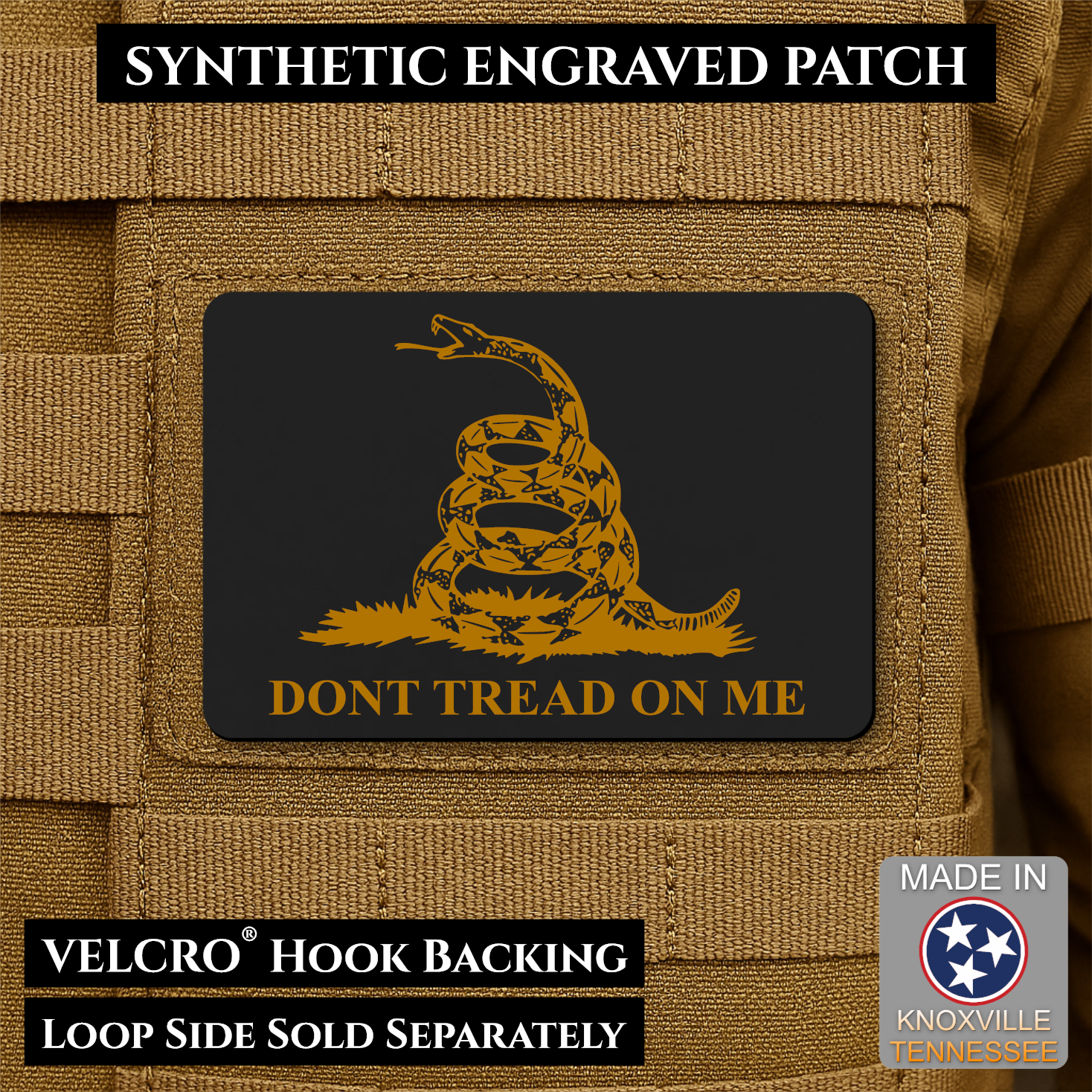 Synthetic Don’t Tread on Me Gadsden Flag VELCRO® Morale Patch | Made in USA