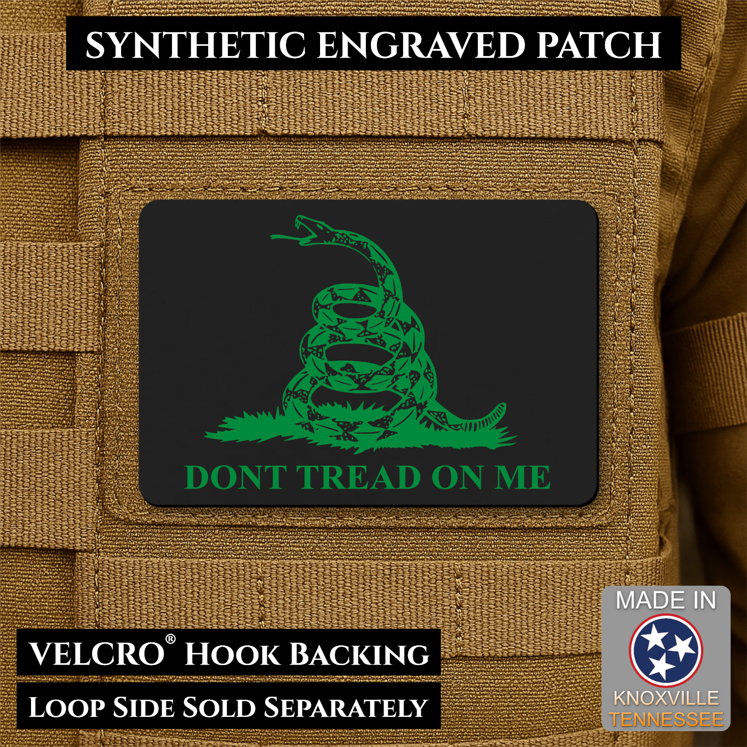 Synthetic Don’t Tread on Me Gadsden Flag VELCRO® Morale Patch | Made in USA