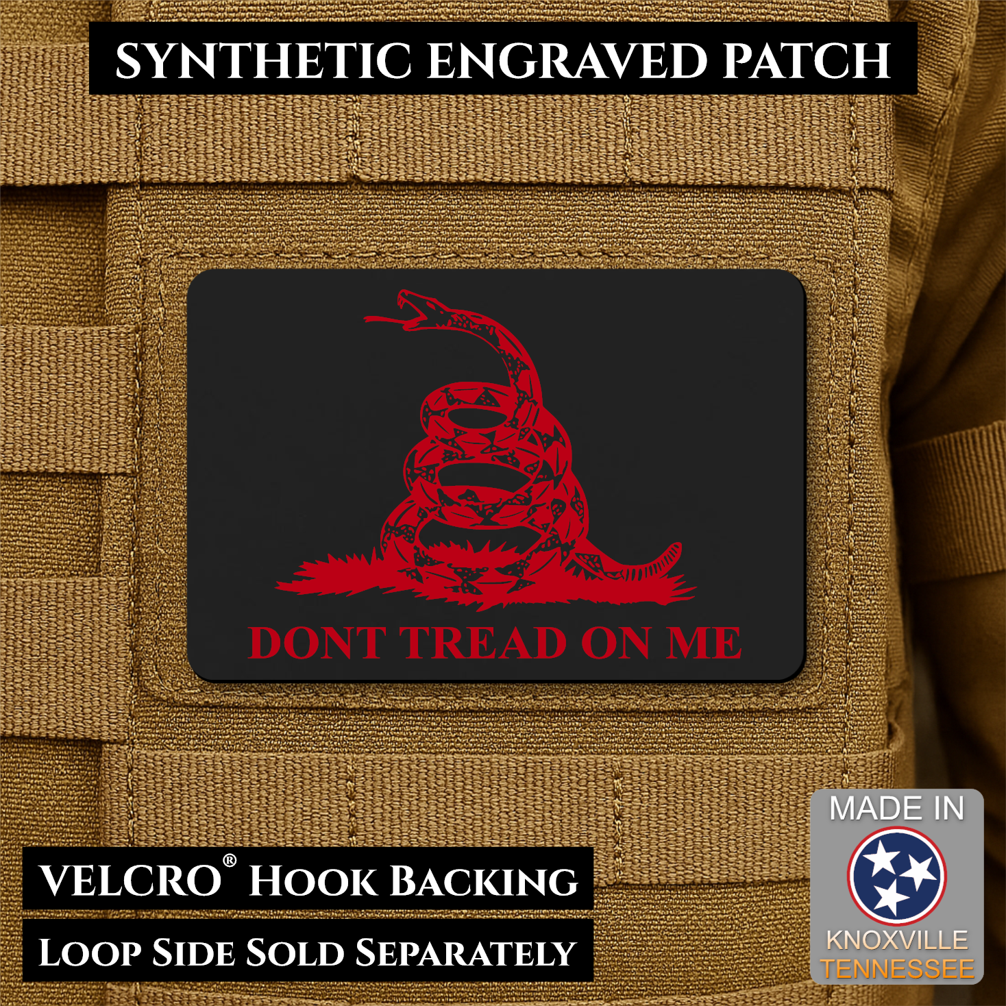 Synthetic Don’t Tread on Me Gadsden Flag VELCRO® Morale Patch | Made in USA