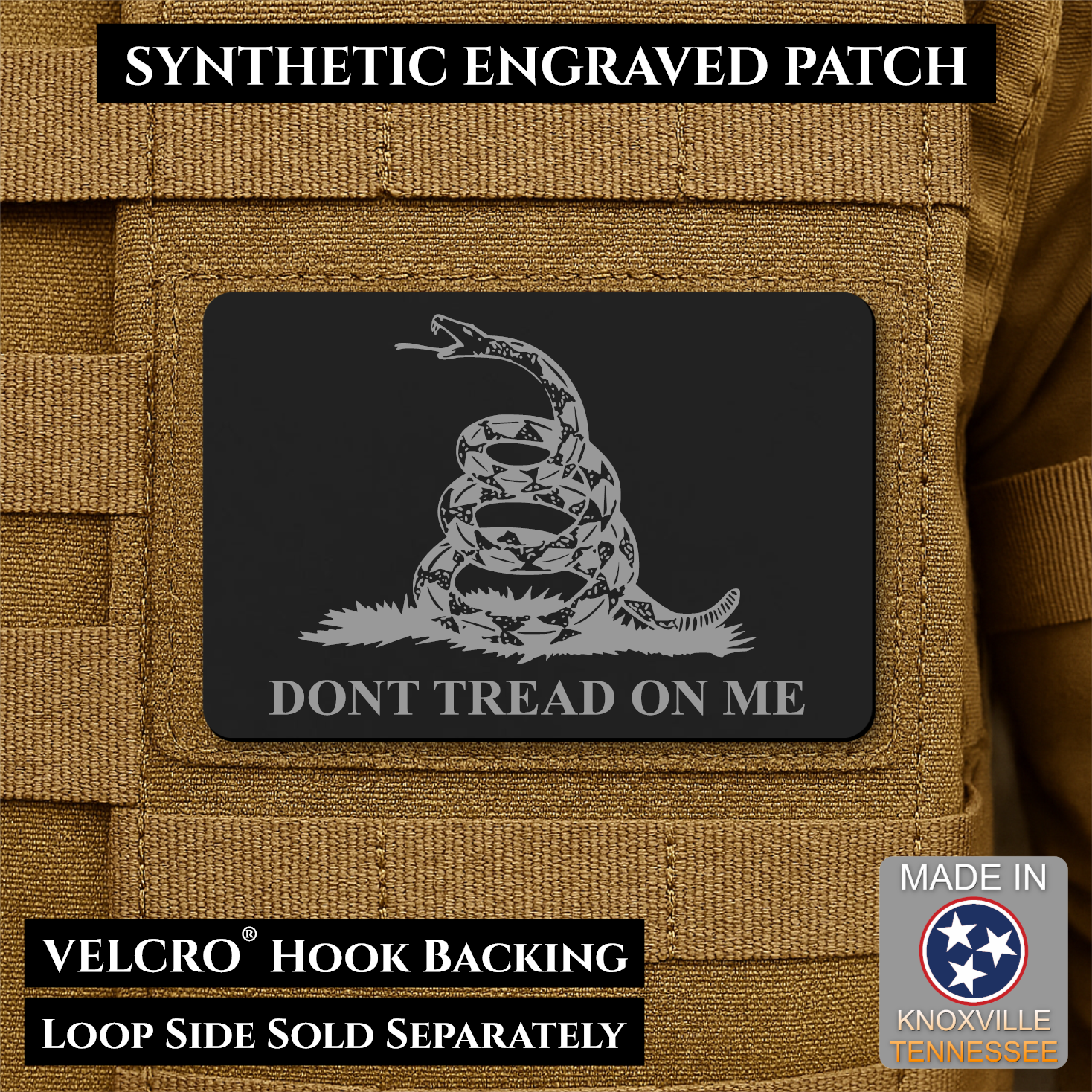 Synthetic Don’t Tread on Me Gadsden Flag VELCRO® Morale Patch | Made in USA