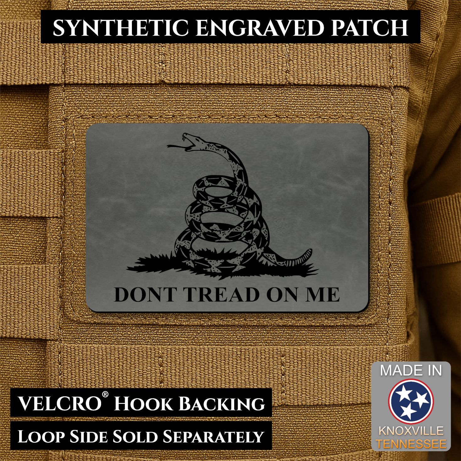 Synthetic Don’t Tread on Me Gadsden Flag VELCRO® Morale Patch | Made in USA