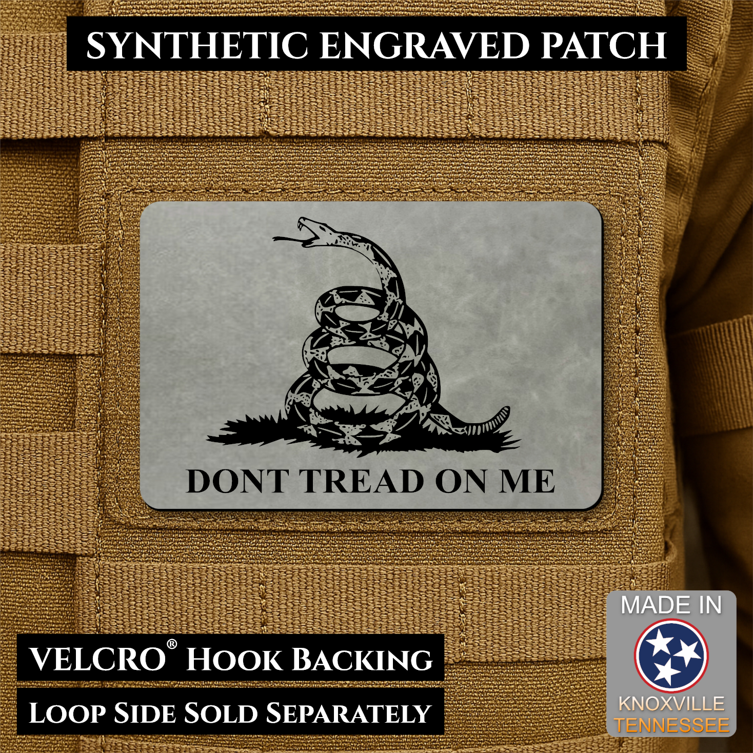 Synthetic Don’t Tread on Me Gadsden Flag VELCRO® Morale Patch | Made in USA