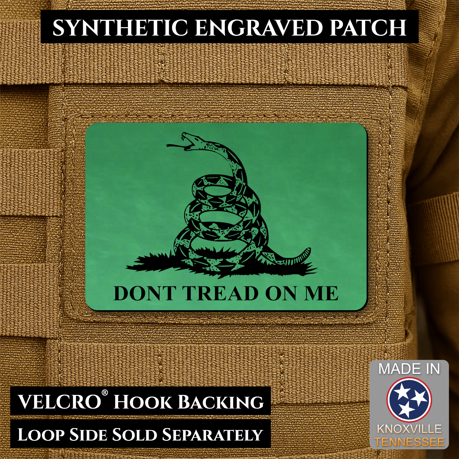 Synthetic Don’t Tread on Me Gadsden Flag VELCRO® Morale Patch | Made in USA