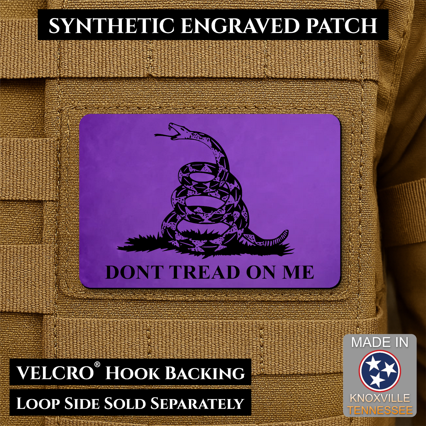 Synthetic Don’t Tread on Me Gadsden Flag VELCRO® Morale Patch | Made in USA