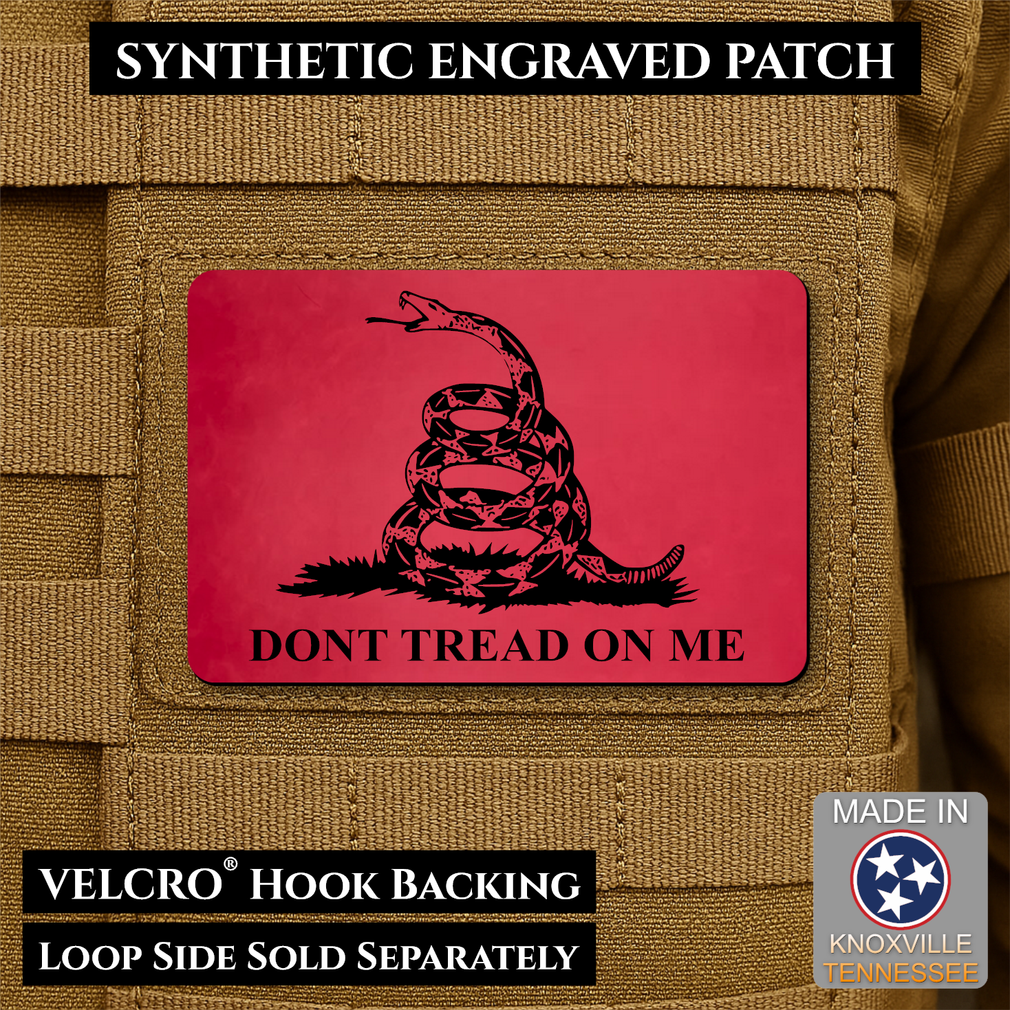 Synthetic Don’t Tread on Me Gadsden Flag VELCRO® Morale Patch | Made in USA