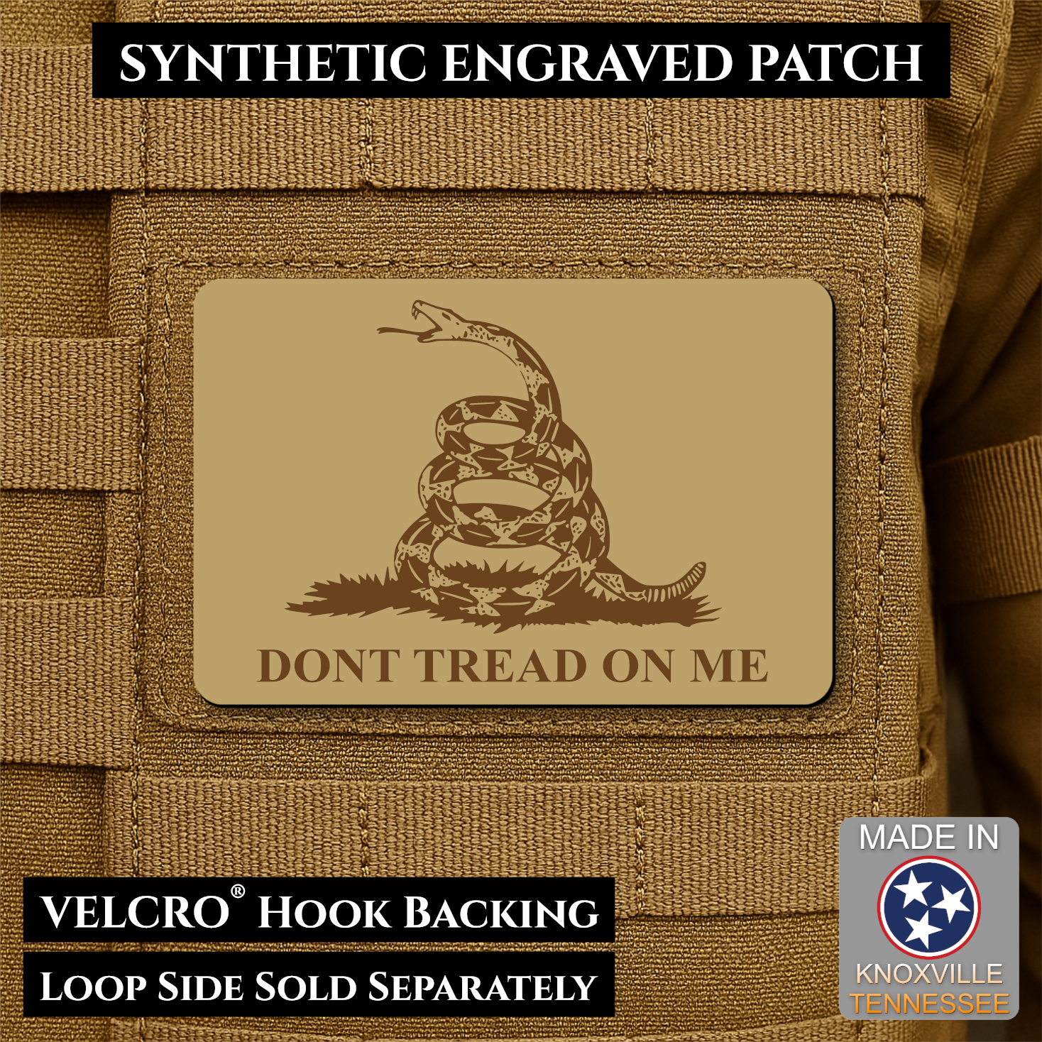 Synthetic Don’t Tread on Me Gadsden Flag VELCRO® Morale Patch | Made in USA