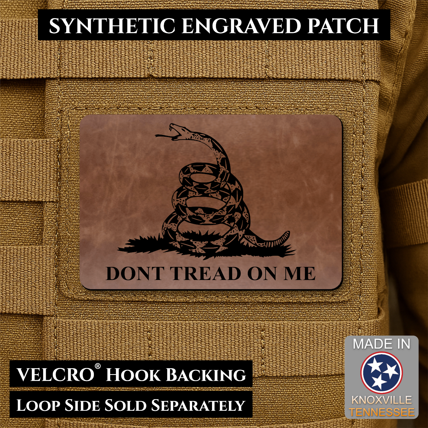 Synthetic Don’t Tread on Me Gadsden Flag VELCRO® Morale Patch | Made in USA