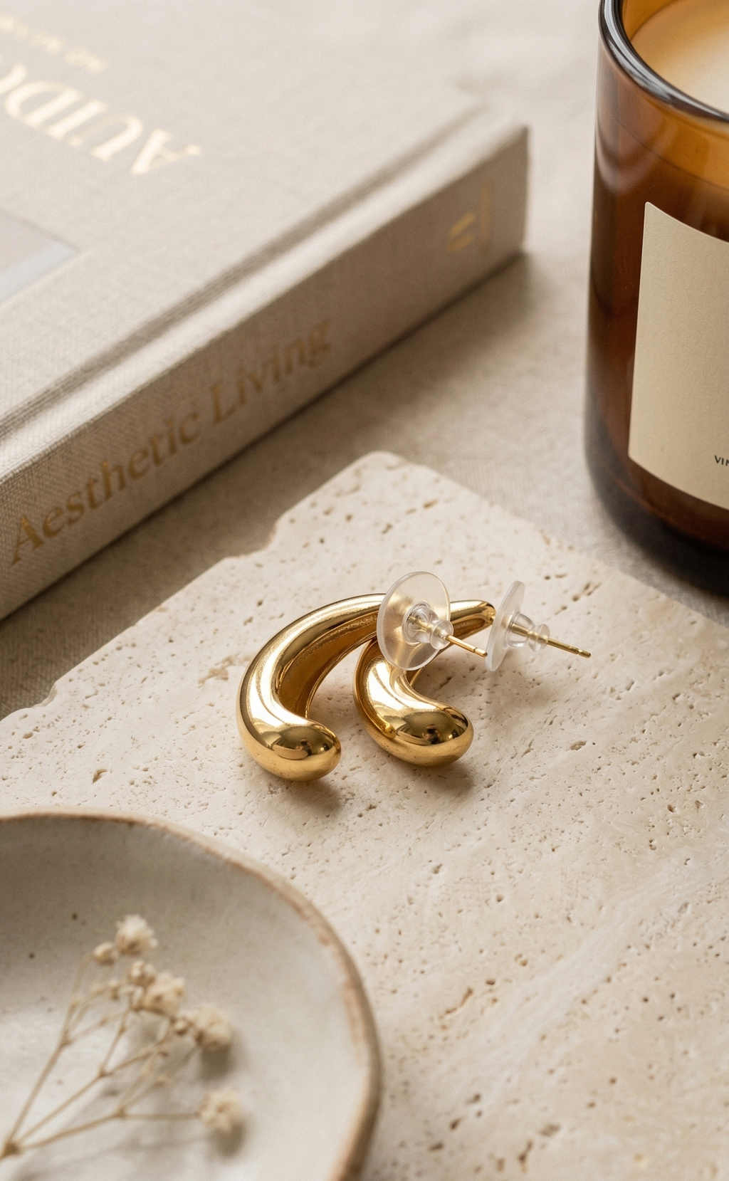 Minimalist Sculptural Gold-Tone Drop Earrings - ONLY 5 PAIRS LEFT!