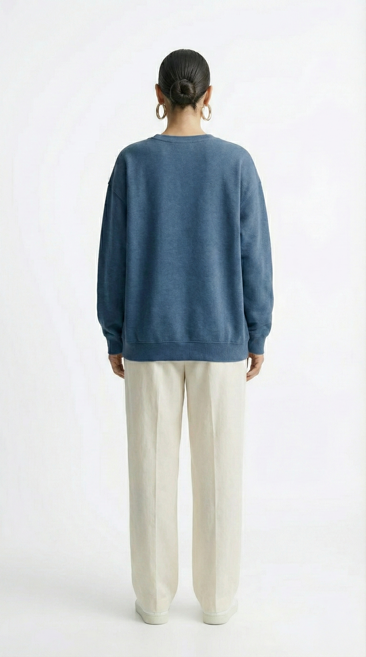 Women's Oversized Cotton-Blend Crewneck Sweatshirt