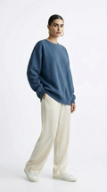 Women's Oversized Cotton-Blend Crewneck Sweatshirt