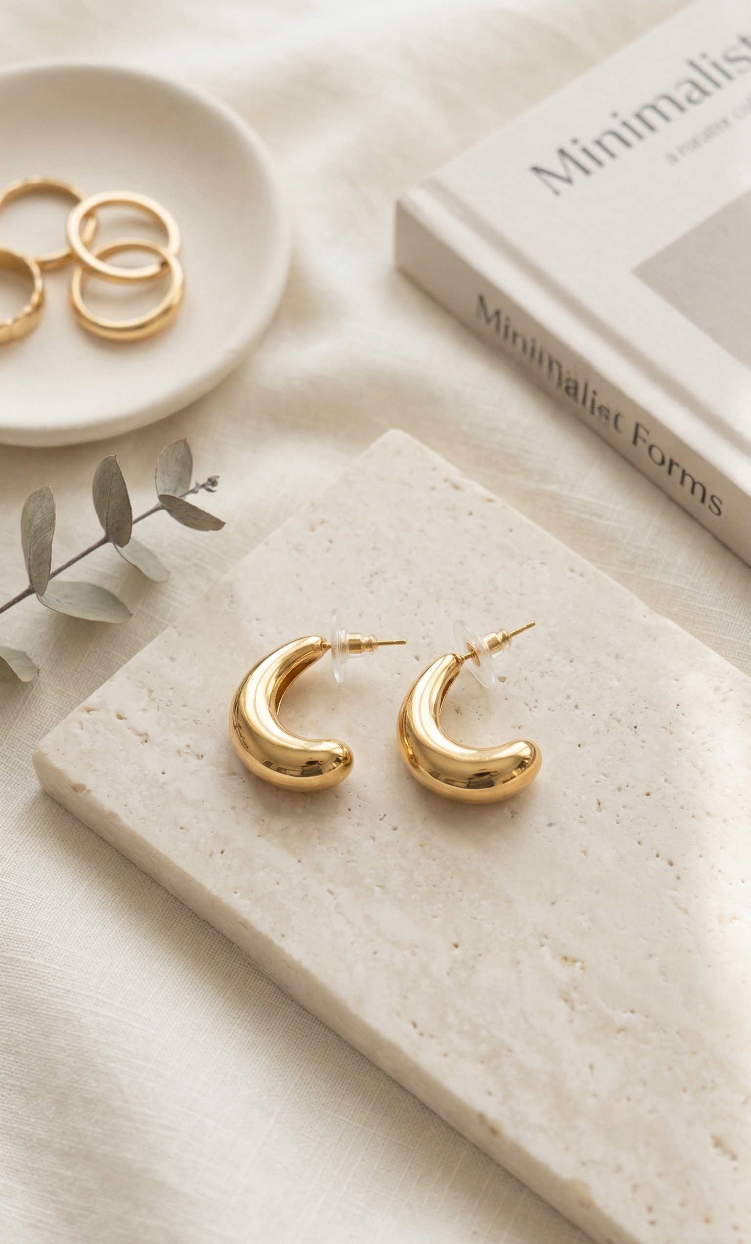 Minimalist Sculptural Gold-Tone Drop Earrings - ONLY 5 PAIRS LEFT!
