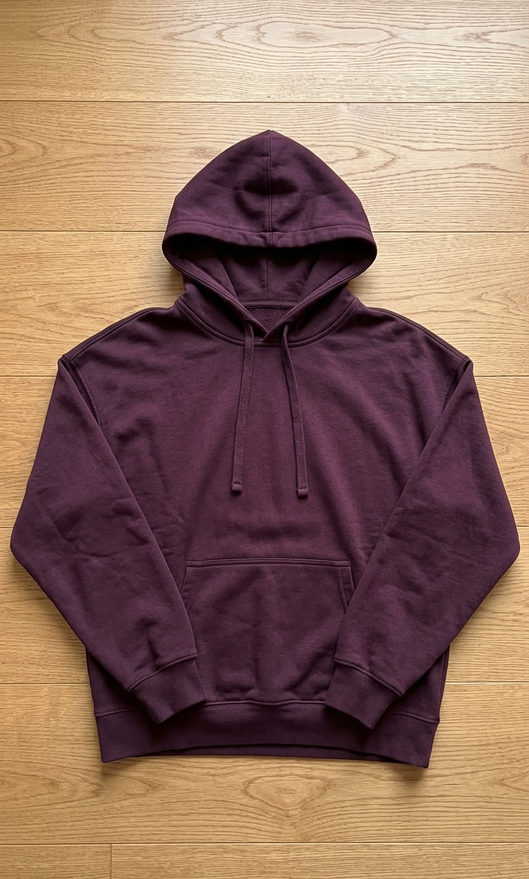 Unisex Deep Plum Oversized Cotton-Blend Hoodie