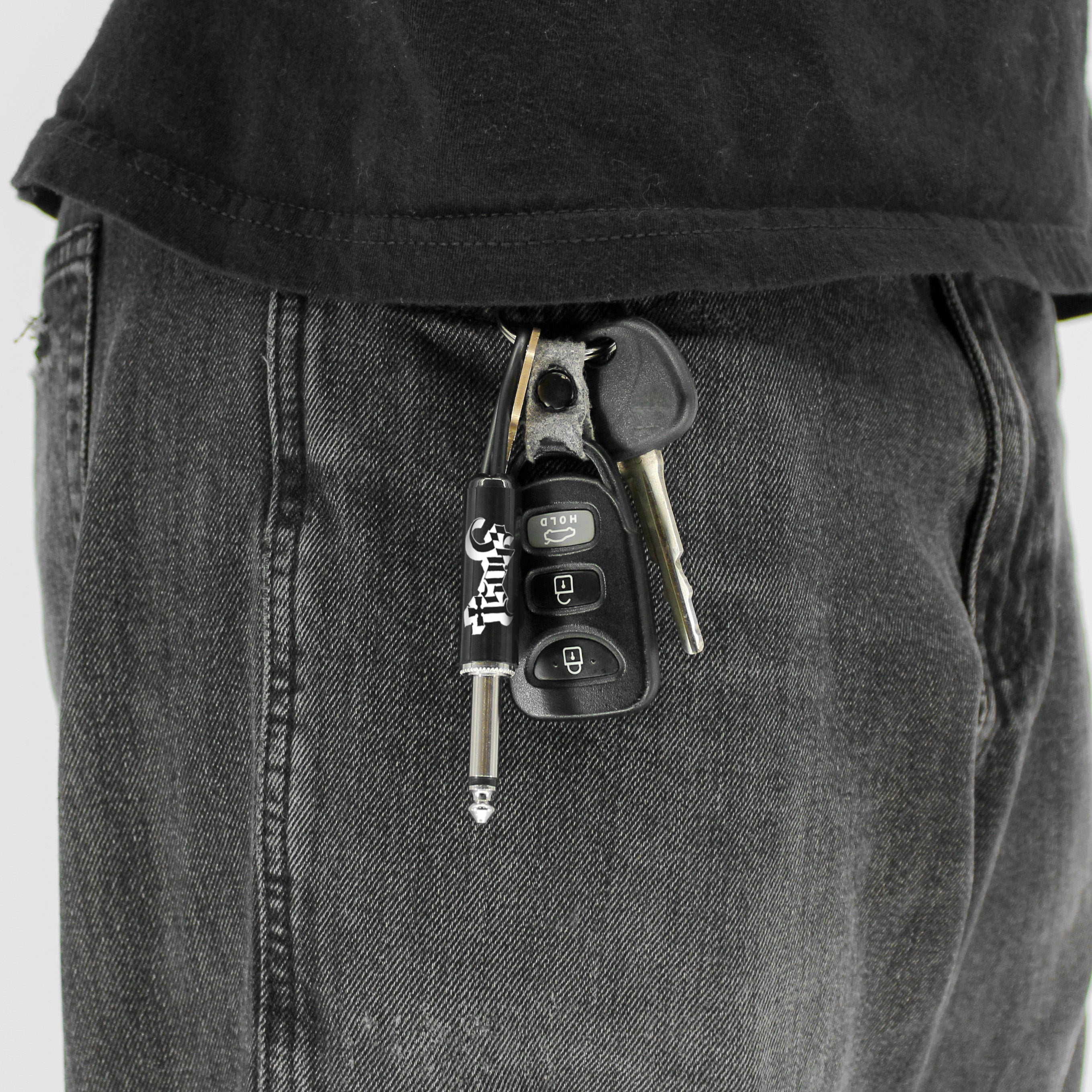 Ghost Logo Guitar Plug Keychain