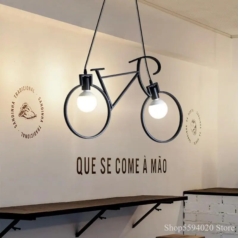 DecorBites™ Iron Bike Chandelier Pendant Lamp for Restaurant, Bar & Home Lighting