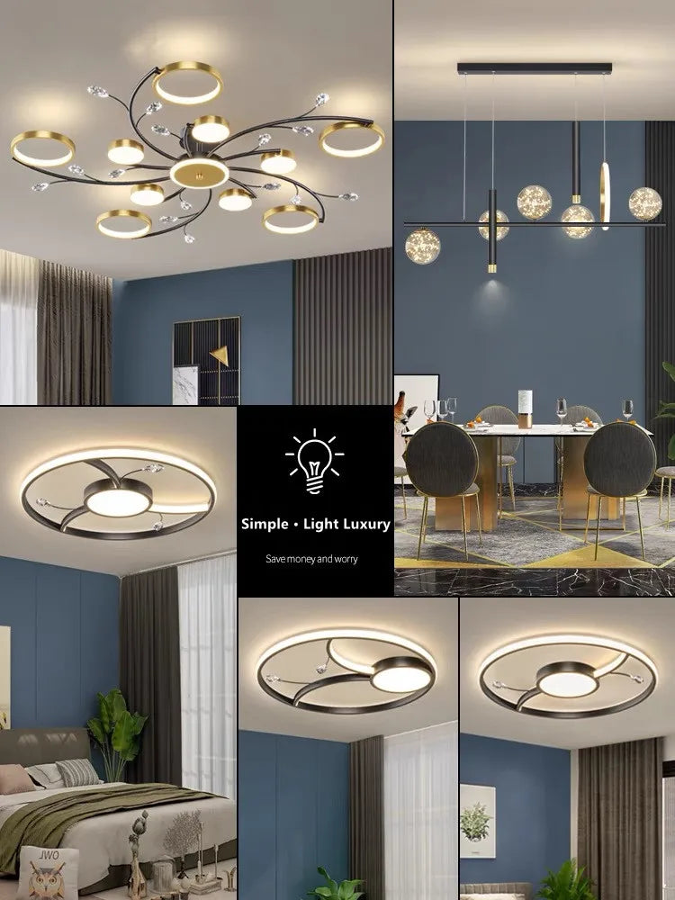 DecorBites™ LED Chandelier: Stylish Indoor Lighting for Bedroom, Living Room, Dining Room