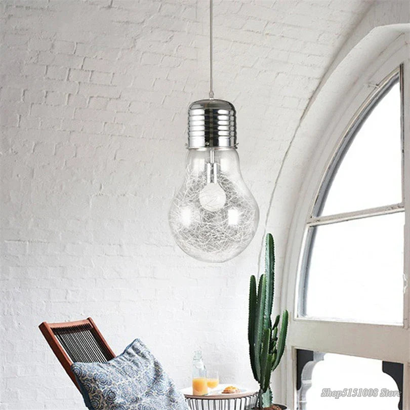 DecorBites™ Big Bulb LED Pendant Lights Glass Hanglamp Fixture for Home Décor