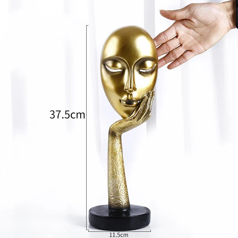 DecorBites™ Lady Face Abstract Art Sculpture Resin Ornaments for Home Decor