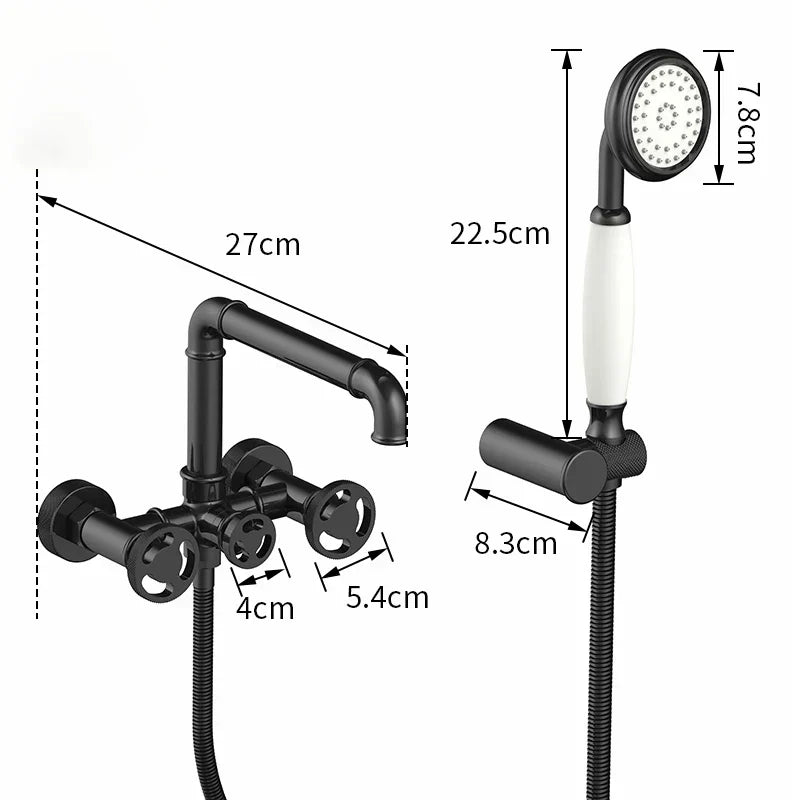 DecorBites™ Gold Bathtub Shower Set with Dual Control Wall Mount