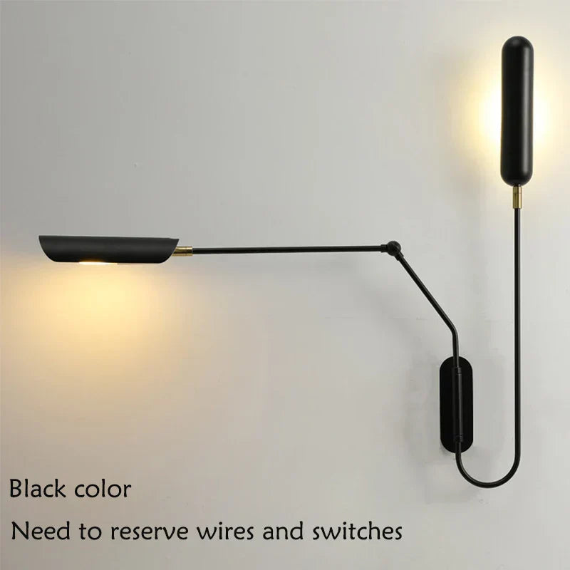 DecorBites™ Industrial Loft Wall Lamp: Creative Long Arm Bedside Reading Light