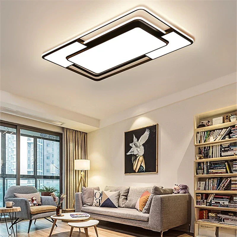 DecorBites™ Geometry LED Ceiling Light: Modern Nordic Light Luxury for Living Room Decor