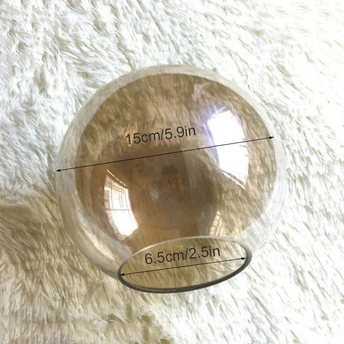 DecorBites™ Grey Glass Lamp Shade for Magic Bean Chandelier - D15cm D13cm