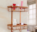DecorBites™ Gold & Black Corner Shelf: Brass Bathroom Shelves for Stylish Storage