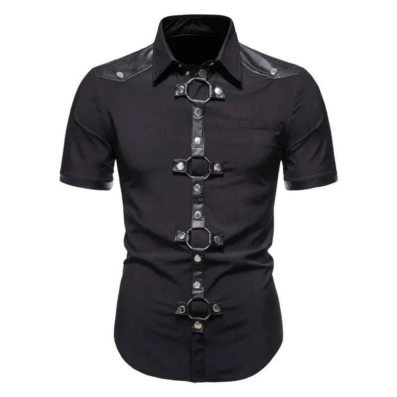 Men's Summer Goth Style Rivet Tee