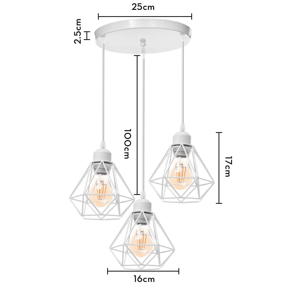 DecorBites™ Iron Cage Pendant Lights | Modern Ceiling Chandelier for Living Room & Kitchen