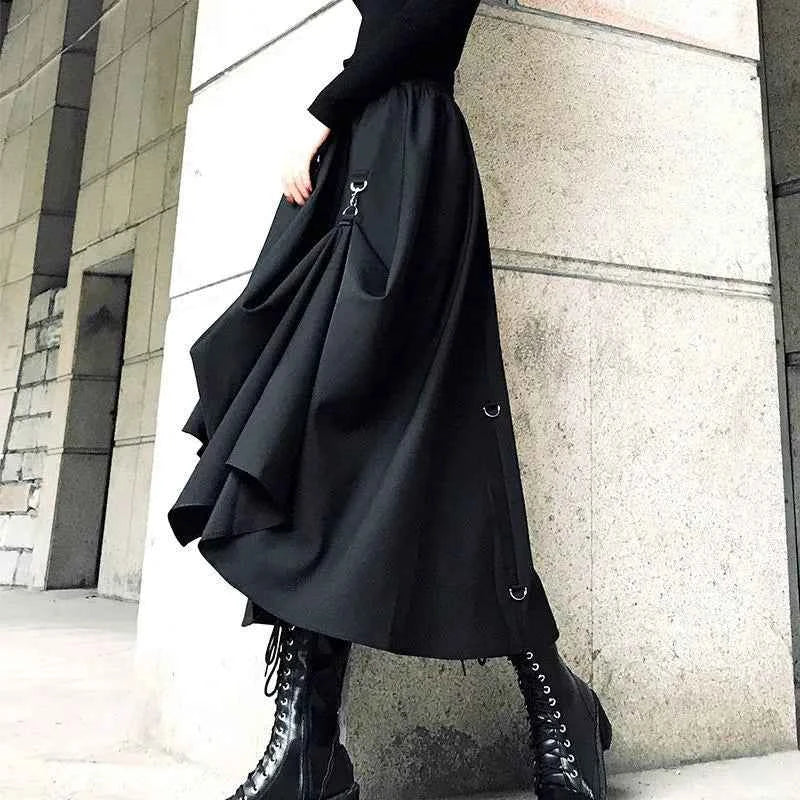 Plus Size Personality Skirt Women's High Waist Irregular Gothic Streetwear Freely Adjustable