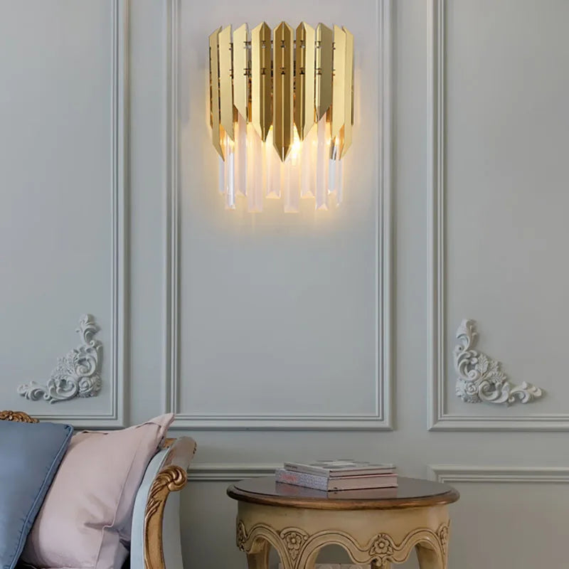 DecorBites™ Crystal Wall Lamp: Wireless Charging Light for Bedroom, Aisle, Staircase