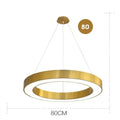 DecorBites™ Gold Copper Pendant Lights Nordic LED Hanging Lamp Modern Circle Ring Suspension