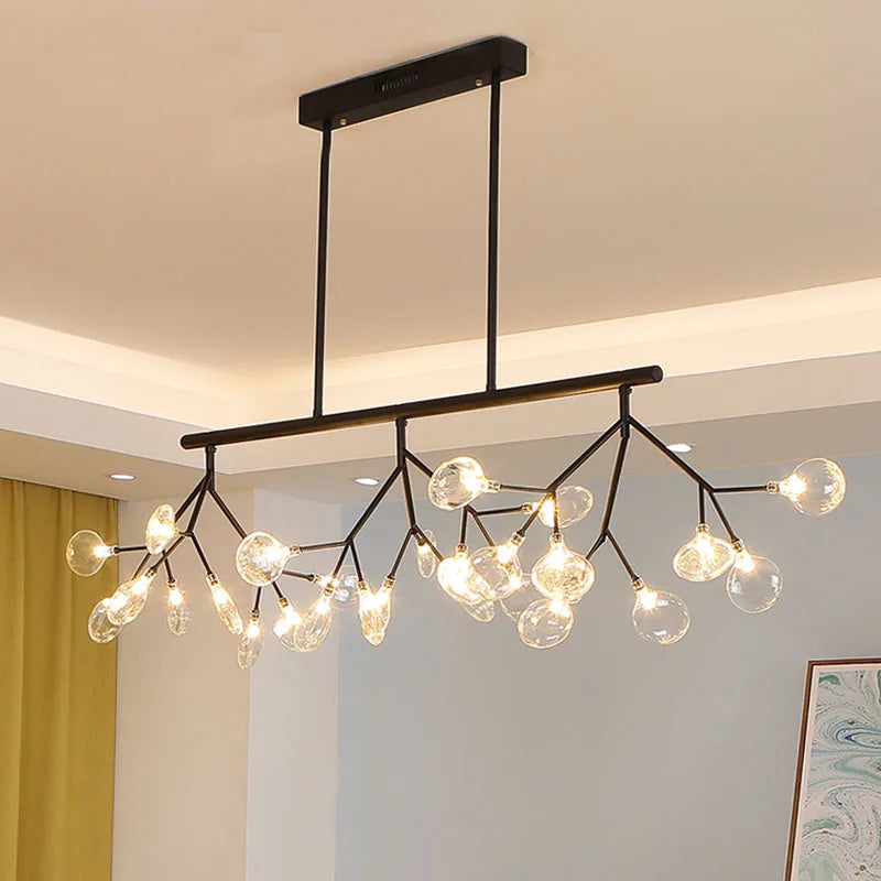 DecorBites™ Linear Firefly Chandelier: Elegant Tree Branch Lighting for Home Decor
