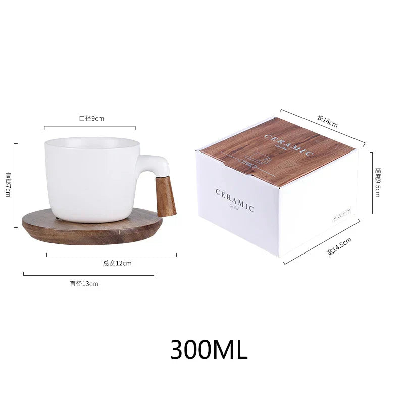 DecorBites™ Japanese Style Ceramic Tea Pot Set with Wooden Handle | Heat-Resistant Borosilicate Glass