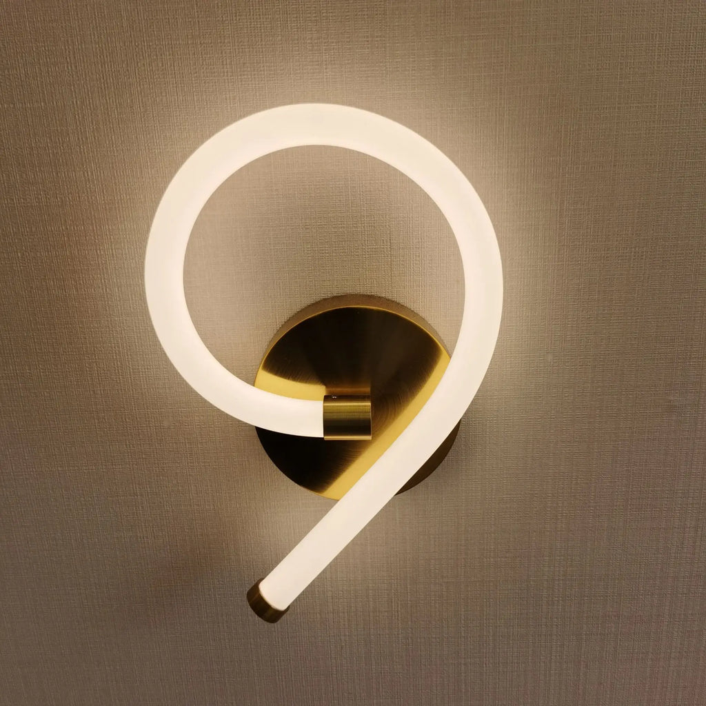 Modern white minimalist acrylic led wall lamp bedroom sconce