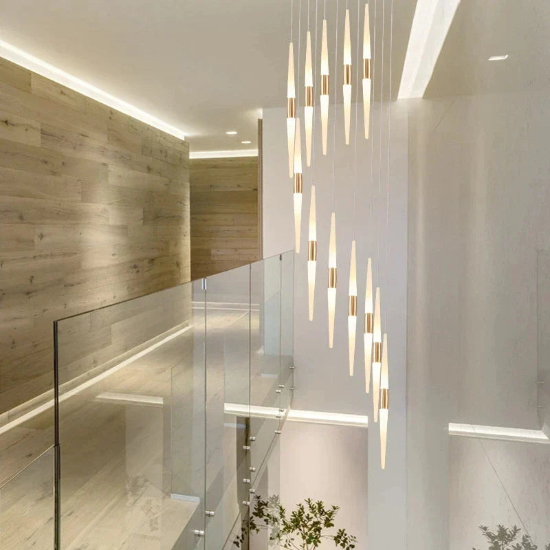 DecorBites™ LED Chandelier: Stunning Loft Living Room Bedroom Kitchen Ceiling Light, Long Hanging Fixture