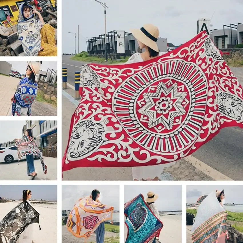 Large Boho Cotton Beach Sarong