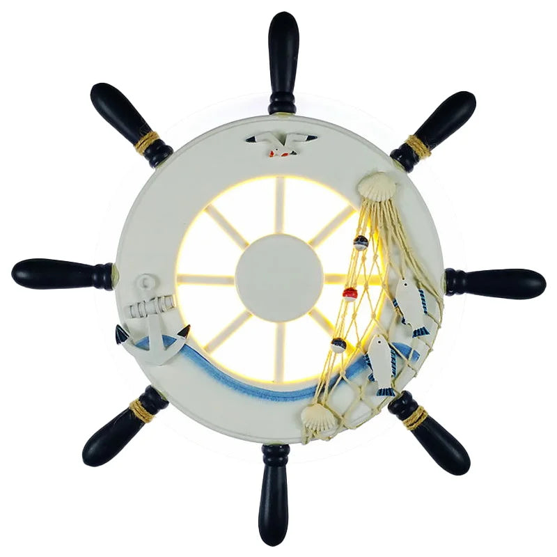 DecorBites™ Kids LED Ship Rudder Wall Light - Mediterranean Decor Ocean Theme