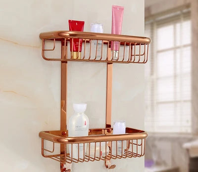 DecorBites™ Gold Brass Bathroom Shelf with Soap Holder 30cm/45cm