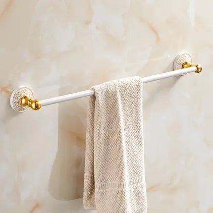 DecorBites™ Bath Hardware Set: Shelf, Towel Rack, Holder, Brush Holder, Towel Hanger, Hooks