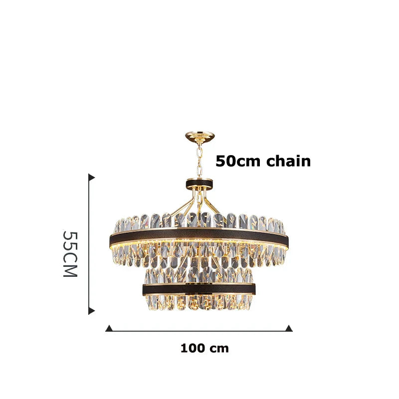 DecorBites™ Crystal Oval Chandelier Lighting for Dinning Room