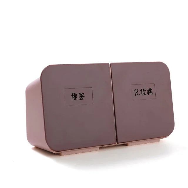 DecorBites™ Cotton Swab & Pad Holder: Bathroom Organizer & Cosmetic Container