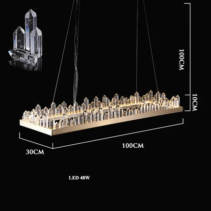 DecorBites™ Golden Crystal LED Chandelier for Modern Dining Room